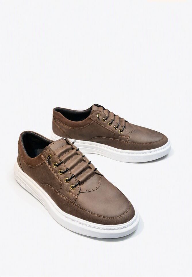 Kahverengi Erkek Sneaker | Akıllı Bağcıklı Günlük Ayakkabı